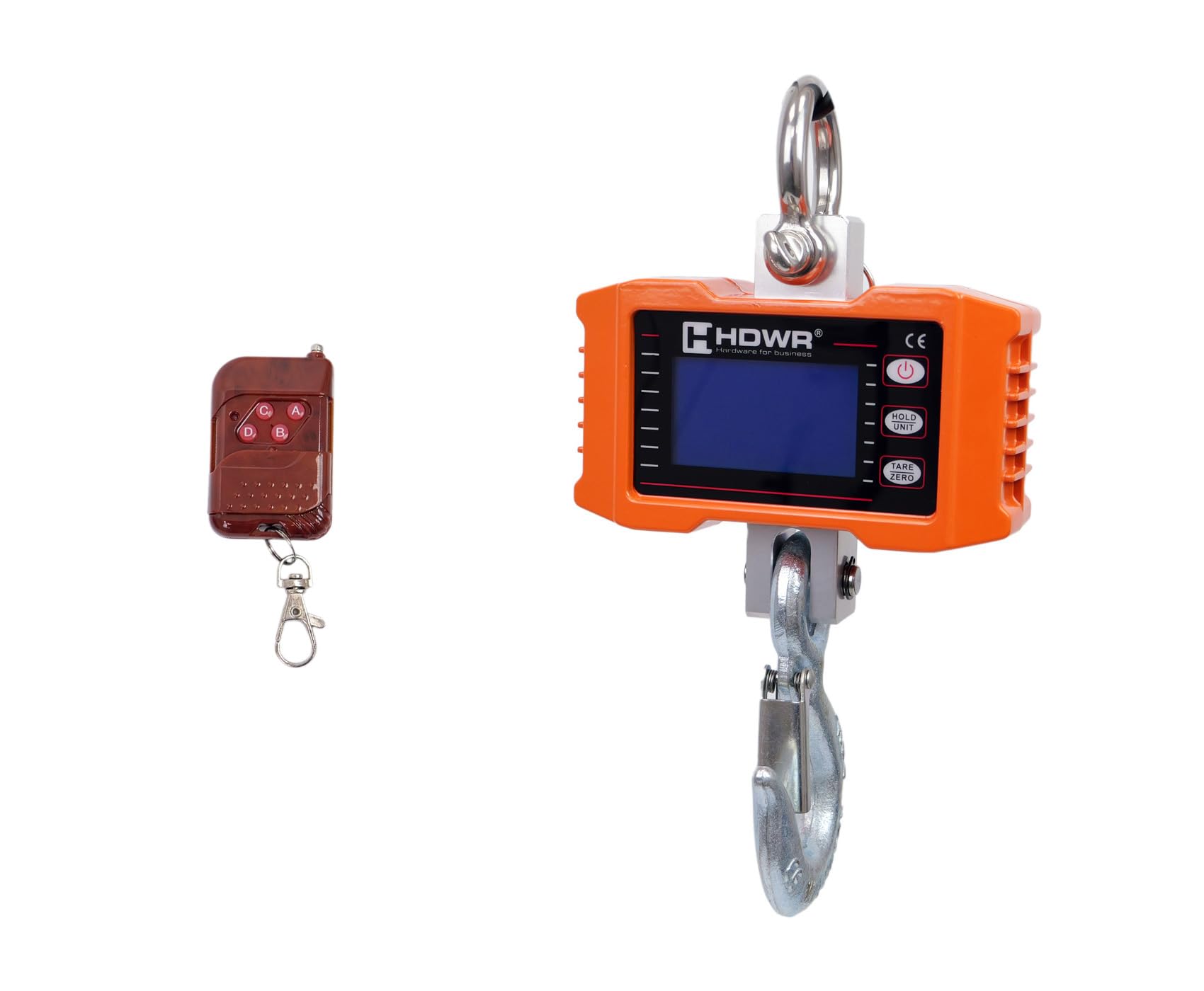 Hook Scale 500 kg/ 1100 lb, Remote Control included, Pendant Scale, Screen Pause, Scale Tare, LCD Digital Display, Measurement in Kilograms and Pounds, HDWR wagPRO-H500P