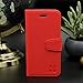 SafeSleeve EMF Protection iPhone Case: iPhone 8 Plus, iPhone 7 Plus & iPhone 6 Plus ELF, RFID Blocking Card Holder Wallet, Adjustable Stand Case, Vegan Leather for Women & Men (Red)