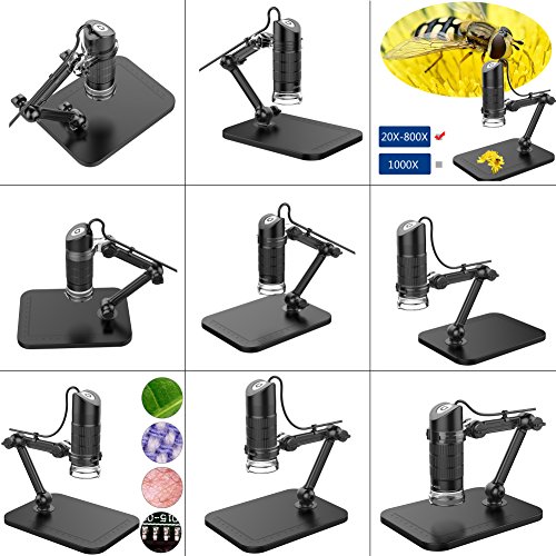 Yoport USB Digital Microscope - 20 X-800 X Magnifier Video Camera, 8 LED Illumination With Adjustable Intensity Control, Compatible With Android, Windows.