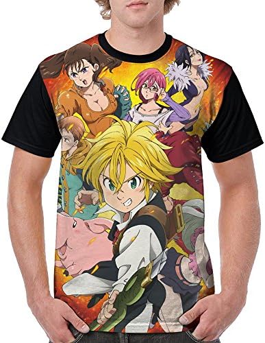 xingjiewangluo Men's Nanatsu No Taizai The Seven Deadly Sins 3D Printed Short Sleeve Funny Tee Shirt For Man Shirts