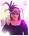 Coxeer Masquerade Mask on Stick Black Halloween Costume Metal Mask for Women