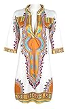 Knight Horse Women Bohemian V Neck Vintage Printed Ethnic Style Summer Shift Dress