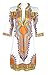 Knight Horse Women Bohemian V Neck Vintage Printed Ethnic Style Summer Shift Dress