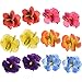 Sumind Hair Flowers Hawaiian Hairclips Flower Hair Clips for Costume Party Decoration Supplies, 6 Colors, 12 Pieces