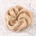 Bella Hair 100% Human Hair Bun Extension, Messy Bun Hair Scrunchies for Women Wavy Curly Up-Do Hairpieces (#60 Platinum Blonde/Light Ash Blonde)