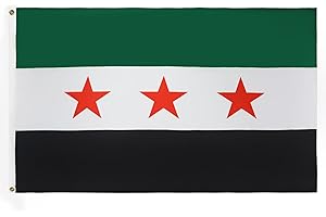 AZ FLAG - Free Syrian Army Flag - 150x90 Cm - 100D Polyester Army Of Syria Banner with Two Metal Grommets - Fade Resistant - 