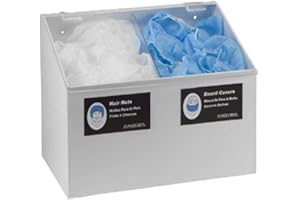 RACK'EM Horizon 5122-W Heavy Duty Plastic 2-Compartment Hair Net/Beard Cover/Shoe Cover Dispenser with Clear Lid, 12" Width x 14" Height x 8" Depth, White