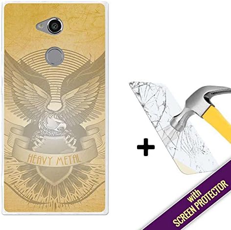 Sony Xperia XA2 Ultra Cover Gel Flexible, [ +1 Tempered Glass Screen Protector ], TPU 3B Case made of Silicone, protects your Smartphone, with our exclusive designs - American heavy metal.