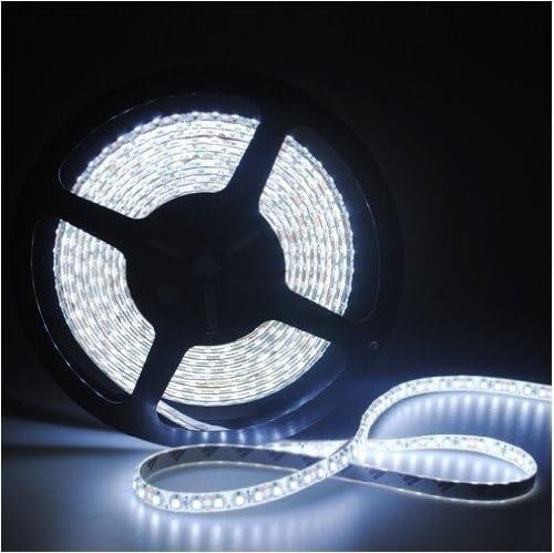 Nubee NU-LS-01 Clear White Flexible Ribbon LED Strip Light, 300 LEDs, 5 Meters (16.4 Feet) Spool, 12VDC Input (Adapter not Included)