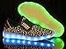 HOFISH Boys Girls Kids Colors Toddler LED Luminous Knit Sneakers USB Charging Light Shoes,Black,32 M EU / 1 M US Little Kid