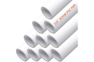 letsFix 1/2" PVC Pipe Furniture Grade, DIY PVC Projects for the Home, Garden, Greenhouse, Farm and Workshop, Sch. 40 White [40" x 10 Pack]