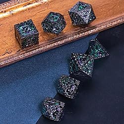 UDIXI Metal DND Dice Set, 7PCS Polyhedral D&D Dice