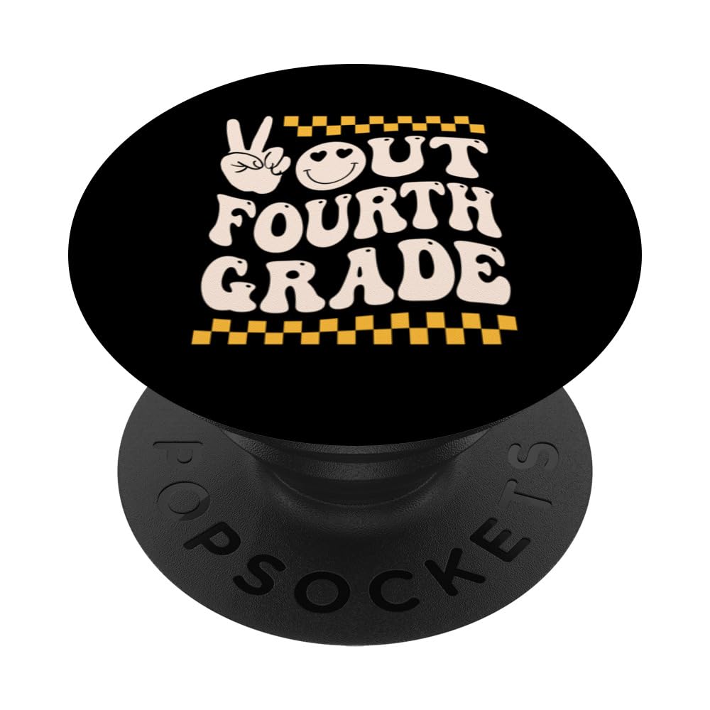peace out 4th grade 2024 graduate happy last day of school PopSockets Swappable PopGrip