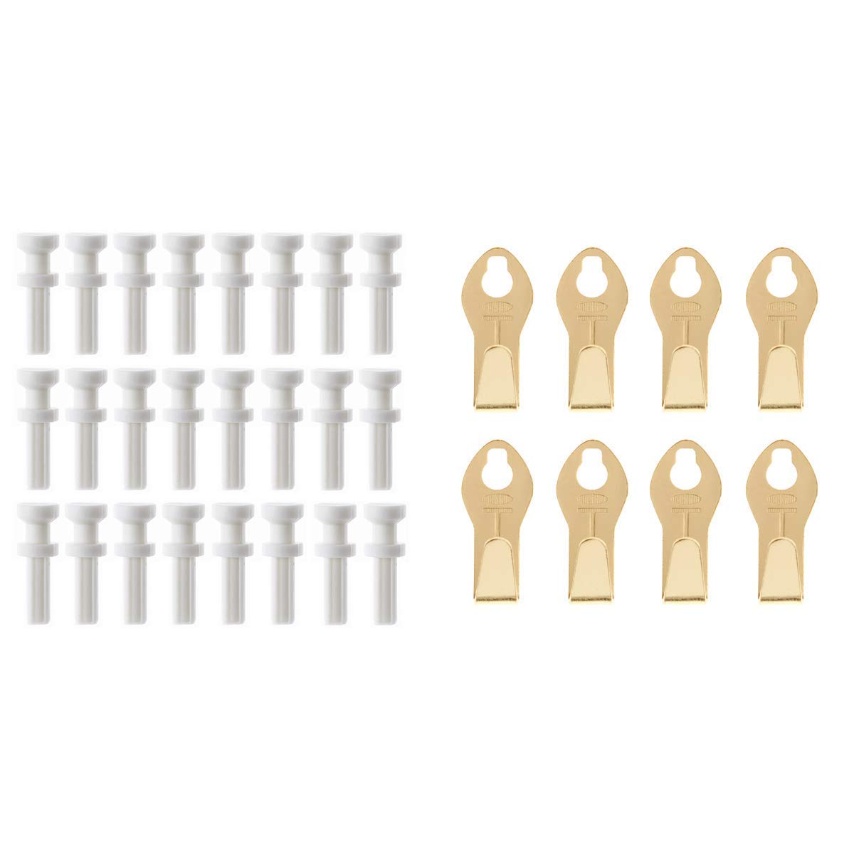 Takker Hardwall Refill Pack of 24 and 8 x Takker Picture Hooks - Hang Up to 12kgs - for Plaster Brick Ceramic Tiles Wood and Plasterboard - for Pictures Canvas Utensils and Tools