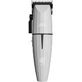 JRL Ghost FF2020C-W Professional Cordless Hair Clipper for Barber Hair Cutting, Smart-Clip Technology Prevents Blade Drag, Reset IQ Charging Dock, For Fading, Dual-Speed 6000&ndash;7500 RPM Motor, White