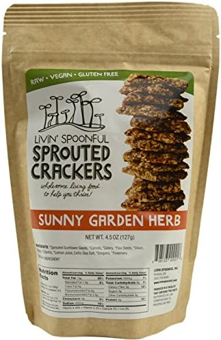 Raw Sprouted Crackers, 4.5 Oz, Sunny Garden Herb, (2-pack)