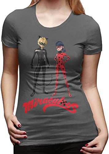 CALZ Women Miraculous Ladybug Anime 100% Cotton T-Shirt XL DeepHeather