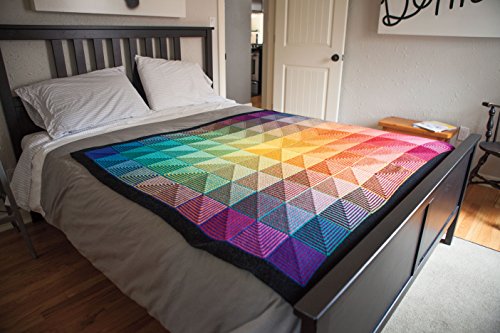 3 Picks+Afghan+Knitting+Pattern+Rainbow