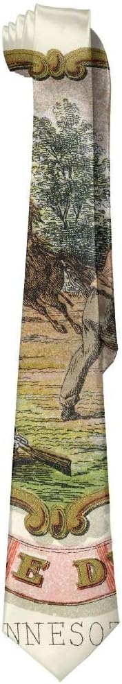 Men's Fashion Printed Floral Necktie Minnesota State Coat Of Arms Luxury Silk Neck Ties