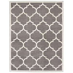 Sweet Home Stores Clifton Collection Light Grey Moroccan Trellis Design (7’10″X9’10”) Area Rug…