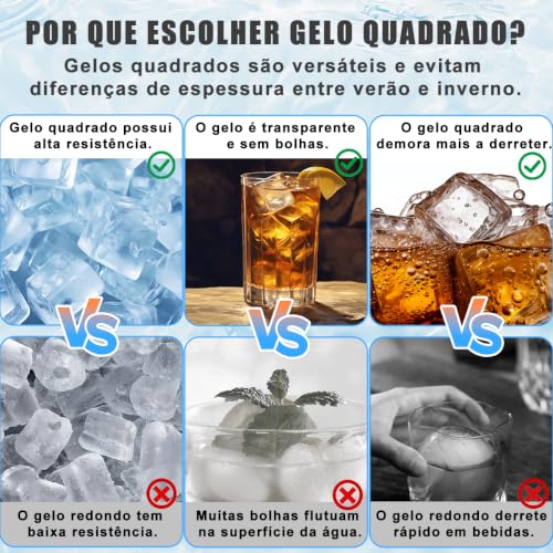 Ice Maker Portátil Inox 20kg/dia, Autolimpeza c/Pá e Cesto Casa Bar 127V