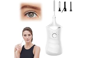 WUSAIRX Heated Eyelash Curler, 2025 New Electric Eyelash Curler for Instant Glam, Portable Heated Eyelash Curler for Women, 3 Brush Heads, 3 Temperatures to Suit Most Lashes (White)