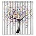 FMSHPON Multi-color Music Note Tree Creative Waterproof Polyester Fabric Shower Curtain 66x72 inches