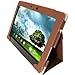 iGadgitz Brown 'Portfolio' PU Leather Case Cover for Asus Transformer Pad & Keyboard Dock TF700 TF700T TF700KL Infinity 10.1