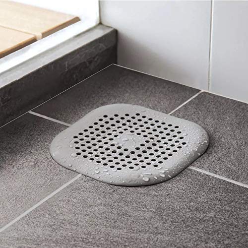 Shower Drain Cover silicone,Drain Protector, Hair Trap,Hair Catch,Drain Filter,Sink Strainer 2 Pack Grey - Thumbnail 6