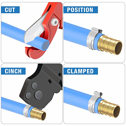 iCrimp F2098 Ratchet One Hand PEX Cinch Clamp Fastening Tools for