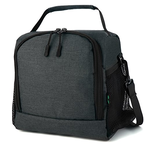 Insulated Lunch Box F40C4TMP Tote Cooler Bag Medium For men adult women kids bento box Grey, Medium