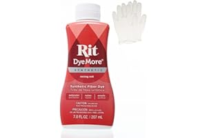 CRAFT COUNTY Rit DyeMore 7 Oz. Synthetic Liquid Fiber Dye Single Pack with Plastic Gloves for Clothing, Décor, and Crafts – Racing Red
