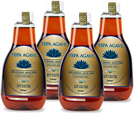 Tepa Agave 100% Pure Organic Blue Agave Syrup - Amber Agave Flavor 4PK - 23.8 oz