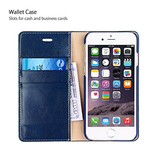 image for Belemay iPhone 6S Case, iPhone 6 Case, Genuine Cowhide Leather Case Wa