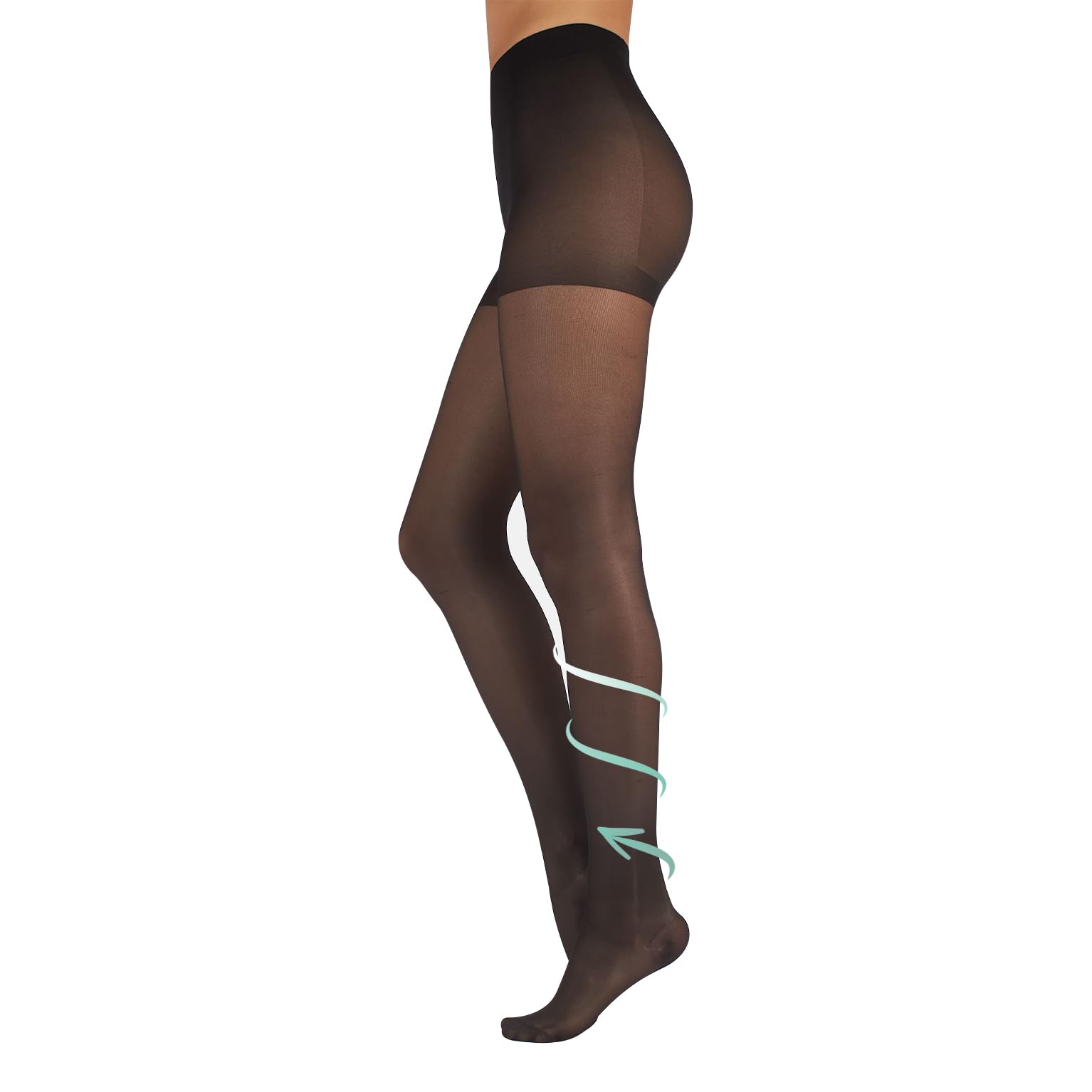 CALZITALY Women's Medical Support Tights | 10-14 Mmhg Graduated Compression Pantyhose | 70 Den | Black, Skin | Made in Italy | (BLACK, XXL)