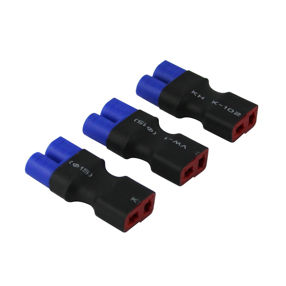 OliYin 3pcs Male EC3 Losi to Female Deans T-Plug Style Connector Adapter(pack of 3)