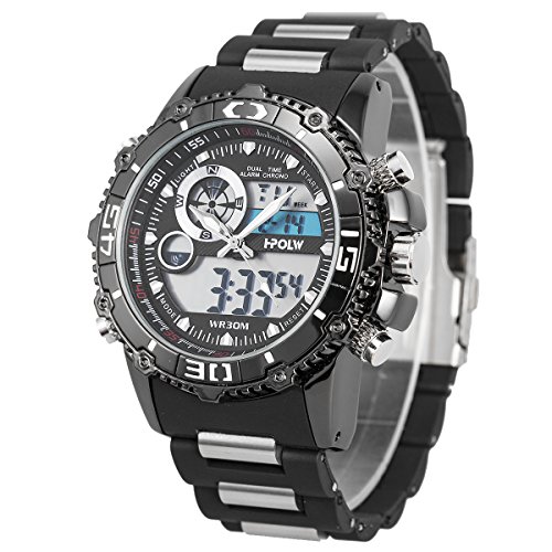 Sport Digital Watch Wrist Waterproof Military Chronograph SIBOSUN Japanese Quartz Alarm Date Day