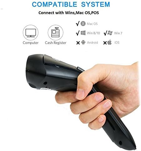 Barcode Scanners, Professional 1D UPC Barcode Reader Store 2600 Bar Codes. 2.4GHz Wireless USB Suppot Windows and IOS