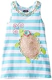 Mud Pie Little Girls' Turtle Dress, Blue, 3T