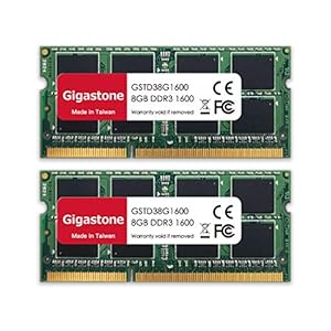 Gigastone 16GB (8GBx2) SODIMM DDR3 1600 MHz geupgrade Ram geheugen, interne opslag PC3-12800 CL11 1.35V 204 Pin…