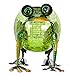 ReLIVE 6 Inch Bronze Green Metal Frog Cracked Glass Ball Outdoor Solar Powered LED Garden Light