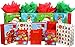 FZOPO Christmas Gift Bags Bulk Set Includes 3 Extra Large 3 Large 2 Bottle 4 Medium with Tags and Handles Christmas Print Gift Bags Assorted Sizes for Wrapping Holiday Gifts