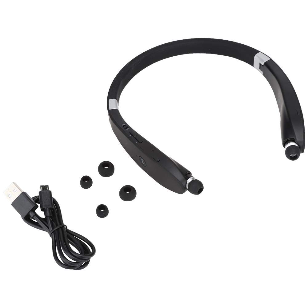 Tosuny Bluetooth Headphone, SX-991 Foldable Neck Hanging Type Telescopic Headset Wireless Bluetooth Earphones with Mic Noise Cancelling Earbud(Black)