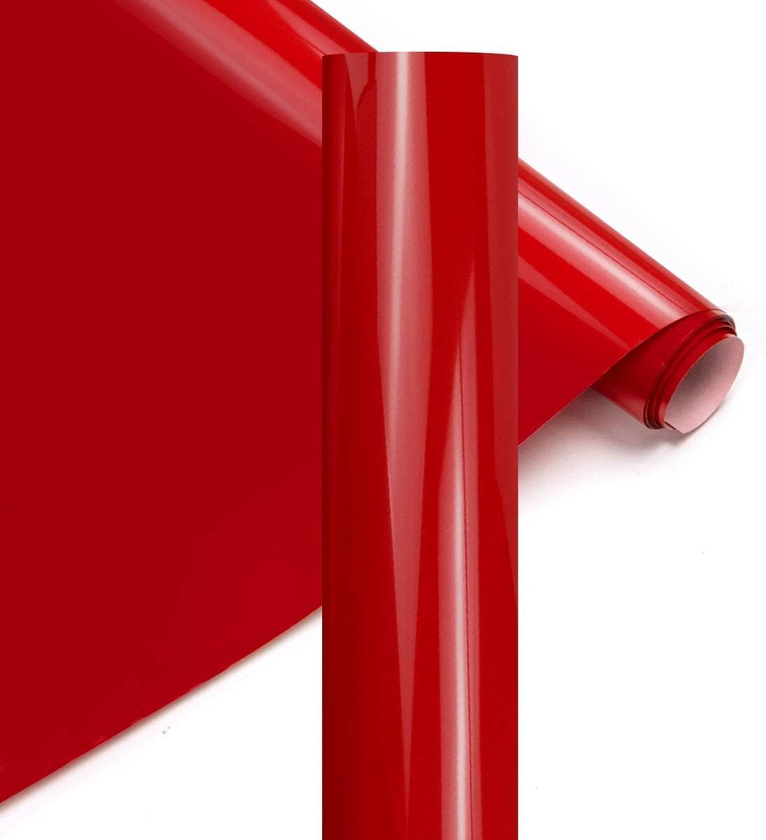 YRYM HT Premium Heat Transfer Vinyl - 12" x 5ft (30.5x152CM) Red HTV Roll for T-Shirt Iron-On Transfers | Easy to Cut & Weed for DIY Vinyl Designs