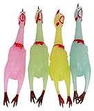 Screaming Chicken,Yellow Rubber Squaking Chicken Toy Novelty and Durable Rubber Chicken Perfect Gift for Kids and Dogs,Rubber Chickens Value 3 Pack