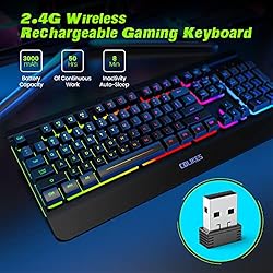 Gaming Keyboard Wireless, Light Up LED