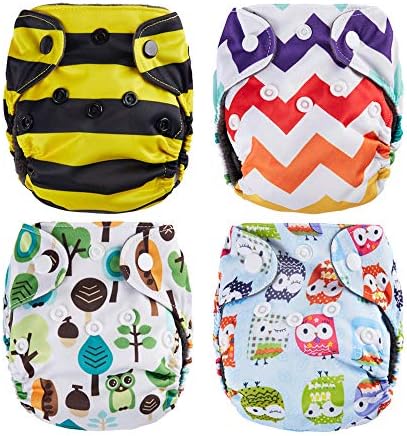 Thank u Mom Pocket Newborn Cloth Diapers for Less Than 12pounds Baby 4 Pack (Triangle) Small