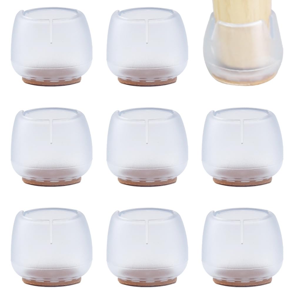 CEEYSEE 12 PCS Chair Leg Caps Floors Protector Silicone Covers Rubber Caps Circular Feet Pads for Hardwood Furniture (37-42mm)