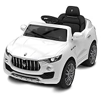 MD Group Kids Ride on Car Licensed Maserati Model Toy 6V Battery White Plastic with Lights & Music