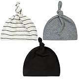 Unisex Baby Adjustable Knot Hat Cotton soft Cute Knit Hat Cap (3 color)